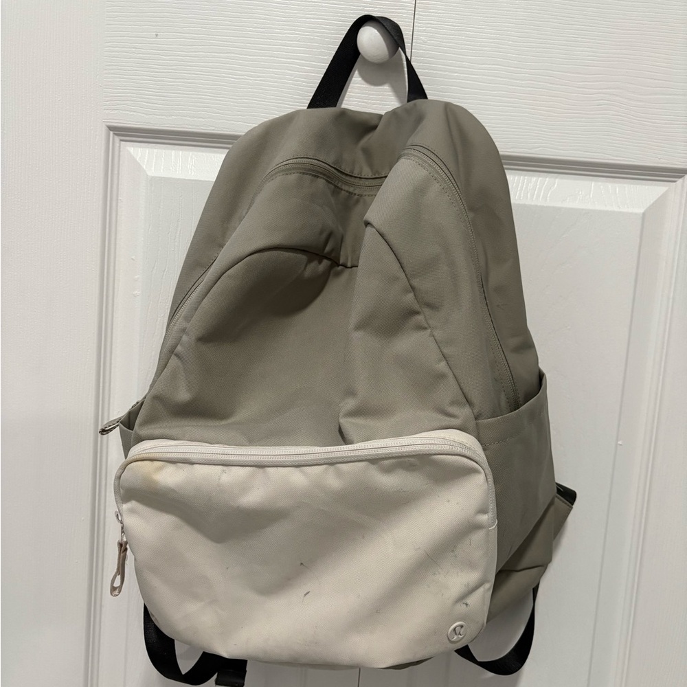 Lululemon Athletica Gray and White Backpack